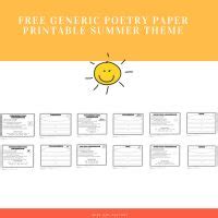 Kids' Poems: free generic poetry paper printable