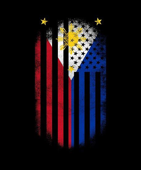 "Filipino American Flag Philippines and USA Design" Poster by ockshirts | Redbubble