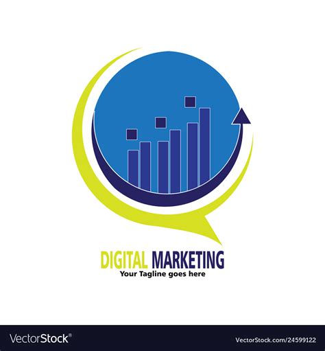 Digital marketing logo for company Royalty Free Vector Image