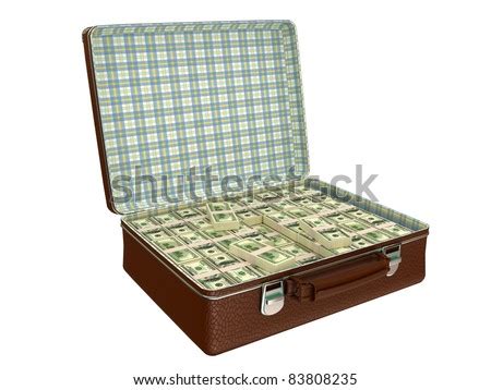 One Million Dollars In Suitcase Isolated On White Stock Photo 83808235 : Shutterstock