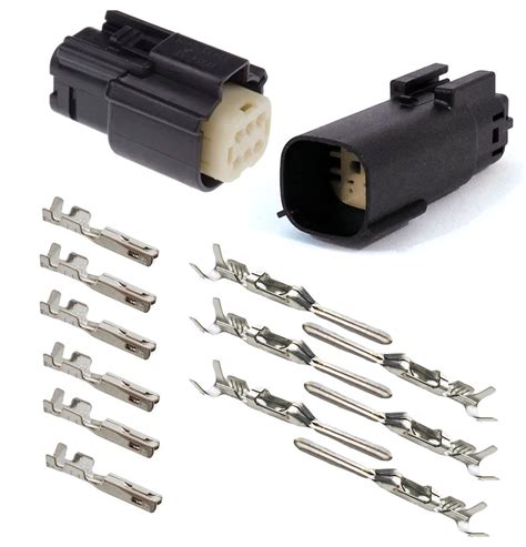 Molex MX150 BLACK 6 Pin Wire Sealed Connector Set Male and Female with – EagleLights