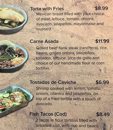 Hacienda Mexican Grill menu – SLC menu