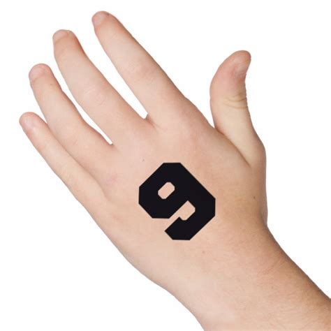 Number 9 Temporary Tattoo