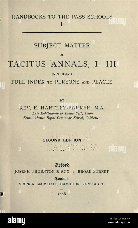 Tacitus annals hi-res stock photography and images - Alamy