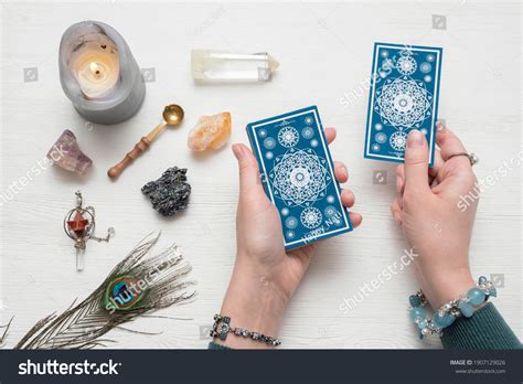 Fortune Teller Reading Future Tarot Cards Stock Photo 1907129026 ...