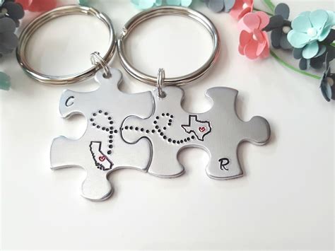 Best Friend Keychains Long Distance Friendship Gift Gift for