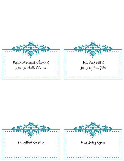 Free Printable Place Card Templates ] - Place Cards Please regarding ...