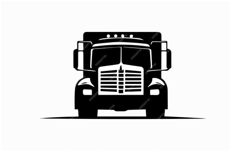 Premium Vector | Black and white truck logo template with minimalist and simple design