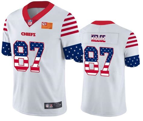 Kansas City Chiefs 87 White Throwback Flag Jersey - Bluefink