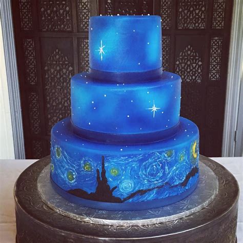 Starry Night! #starrynight #weddingcake #cakestagram #cakesofinstagram ...