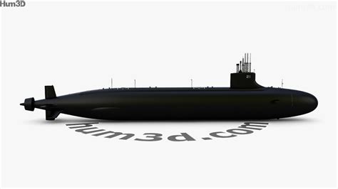 360 view of Seawolf-class submarine 3D model - Hum3D store