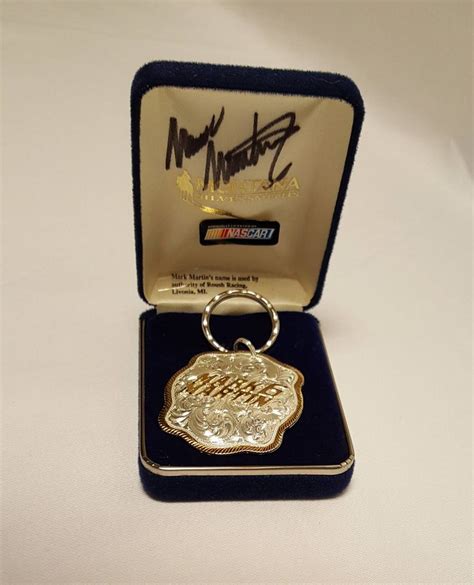 Mark Martin Autographed silver key chain by Montana Silversmiths in Jeweler's Box NASCAR by ...