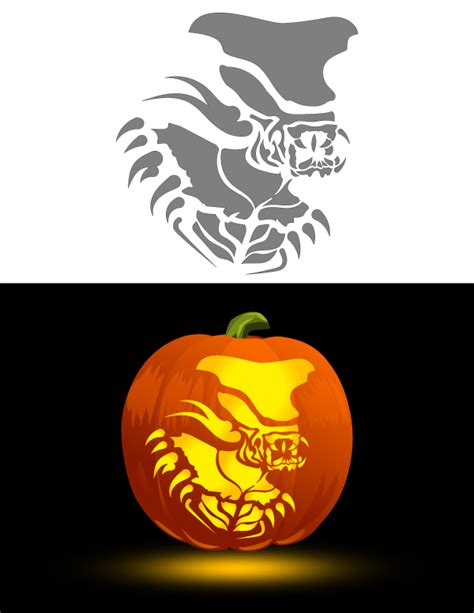 Printable Scary Alien Pumpkin Stencil