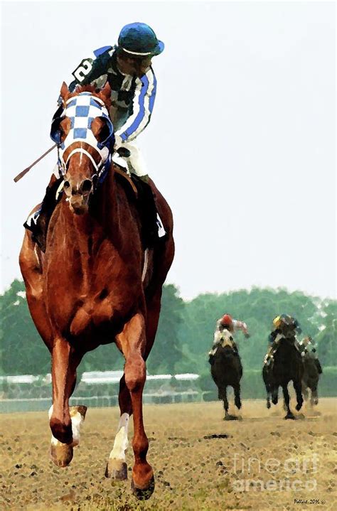 Looking Back Painting - Secretariat winning the Belmont stakes, jockey ...