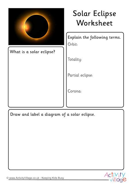 Solar And Lunar Eclipse Diagram Worksheet - Drivenheisenberg