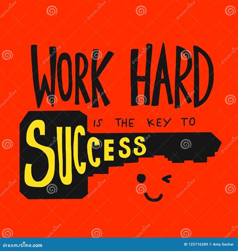 Work Hard is the Key To Success Vector Illustration Stock Vector - Illustration of puzzle, quote ...