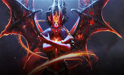 Dota, DotA 2, Demon, Girl, Horns, Queen Of Pain (DotA 2), Wings, HD wallpaper | Peakpx