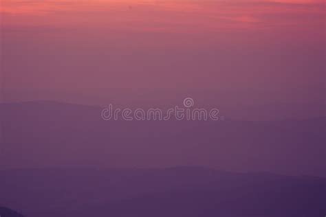 A Beautiful, Minimalist Scenery of Mountain Sunset in Purple Tones. Abstract, Colorful Mountain ...