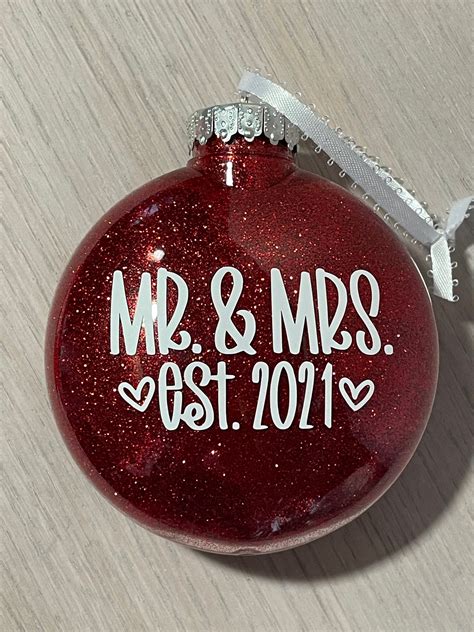 Mr and Mrs ornament. Christmas wedding ornament. Marriage | Etsy