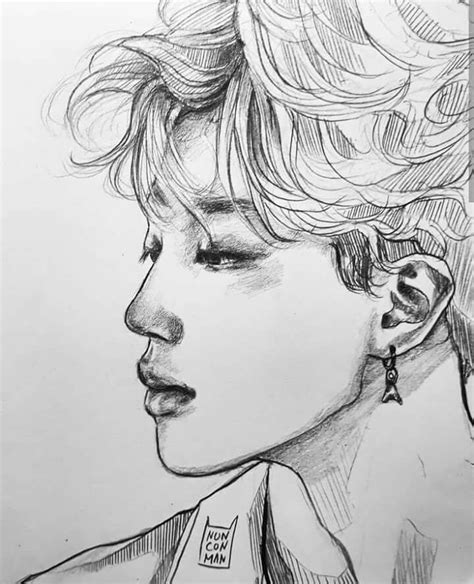 Jimin ♡ | Sketches, Bts drawings, Art sketches