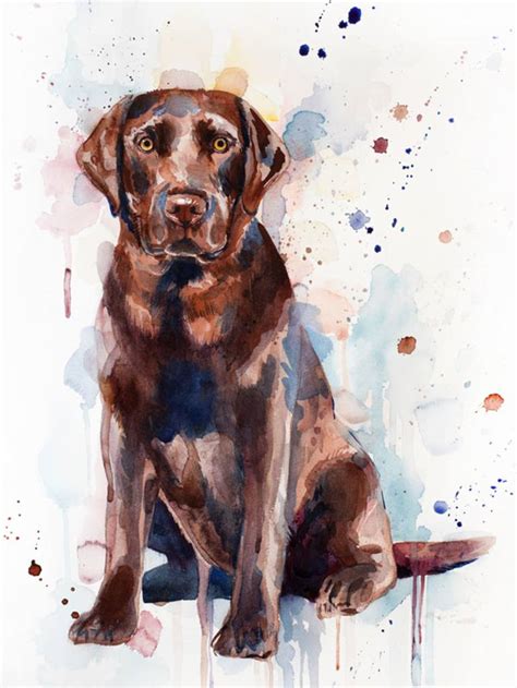 Chocolate Labrador Painting by Slaveika Aladjova | Saatchi Art