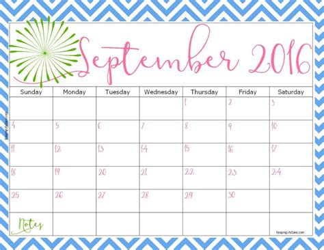 2016 FREE Printable Calendar - Keeping Life Sane