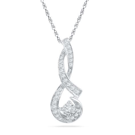 1/6 CT. T.W. Diamond Pendant in Sterling Silver | Diamond Necklaces | Necklaces | Zales