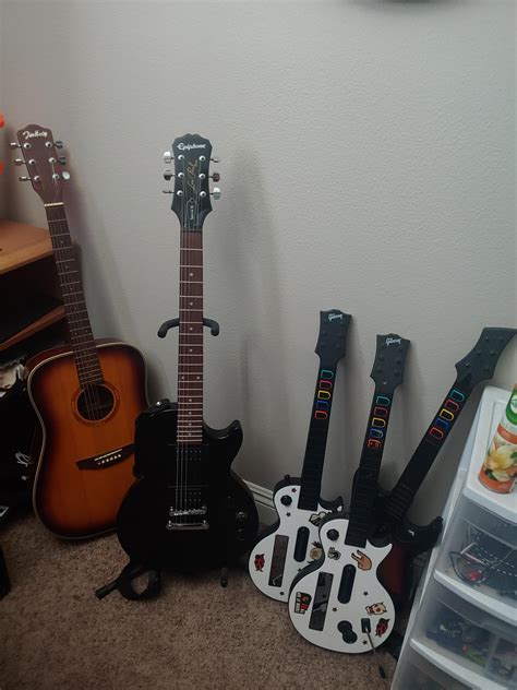 My guitars. Had my guitar hero guitars since i was very little watching my dad play. Now im ...