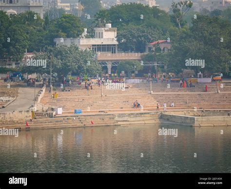 Pushkar, Rajasthan India - November 14, 2021 : Pushkar lake or pushkar jhil, a hindu pilgrimage ...