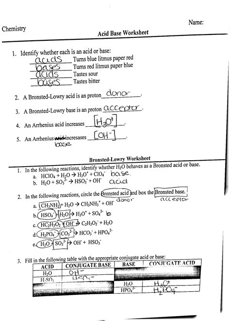 SOLUTION: Acids and bases worksheet - Studypool - Worksheets Library