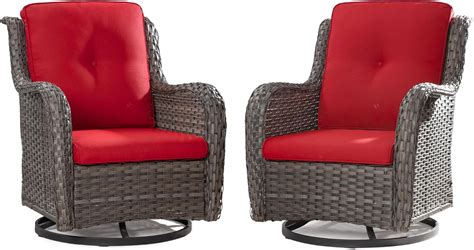 Amazon.com: MeetLeisure Outdoor Swivel Rocker Patio Chairs Set of 2 - Outdoor Wicker Swivel ...