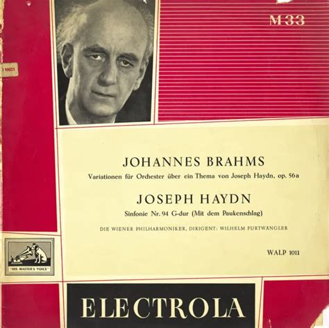 HAYDN SYMPHONY 94 BRAHMS Haydn Theme Variations FURTWANGLER Electrola WALP-1011 $13.00 - PicClick