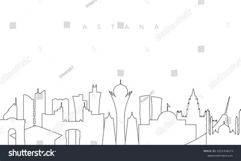 Outline Astana Skyline Trendy Template Astana Stock Vector (Royalty ...