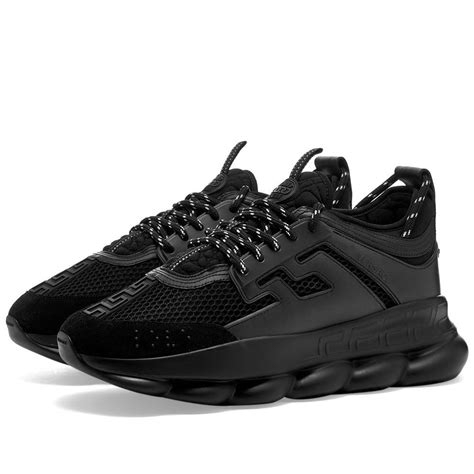 Versace Leather Chain Reaction Sneakers in Black for Men - Save 31% - Lyst