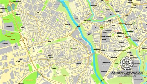 Hanover, Germany, printable vector street City Plan map, full editable ...