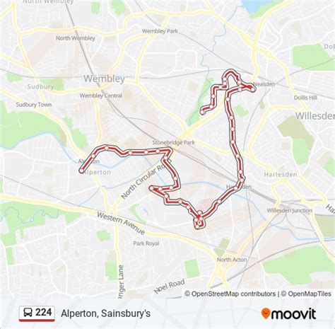 224 Route: Schedules, Stops & Maps - Alperton, Sainsbury's (Updated)