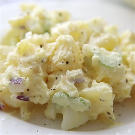 Traditional Potato Salad made with Yukon Gold potatoes hard boiled eggs and a simple creamy ...