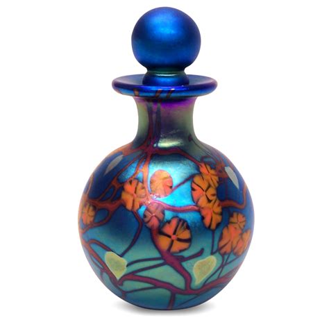 Pretty Perfume Bottles | Blue 'California Poppy' made by Carl Radke