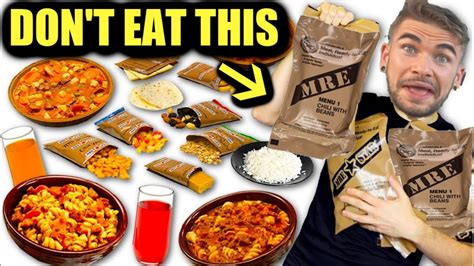 MILITARY RATION FOOD CHALLENGE & MRE Taste Test (Meal Ready To Eat) Q&A ...