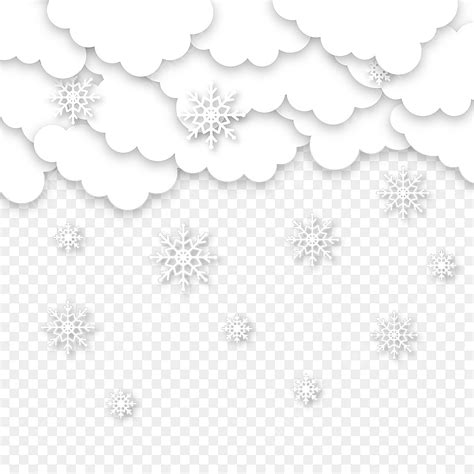 Snowy Weather Vector Design Images, Snowy Weather Paper Cut Clouds Snowflakes, Paper Cut Style ...