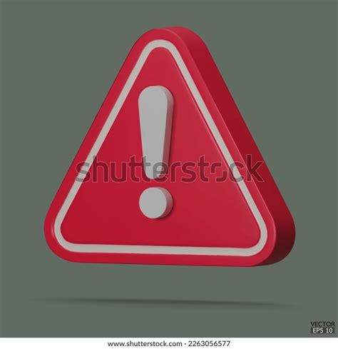 3d Realistic Red Triangle Warning Sign Stock Vector (Royalty Free ...