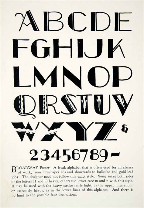 1928 Print Broadway Poster Typeface Decorative Graphic Design Letter ...