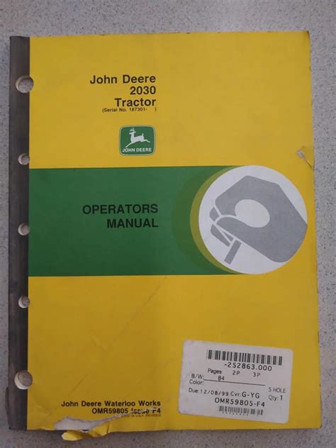 John Deere 2030 Operator's Manual