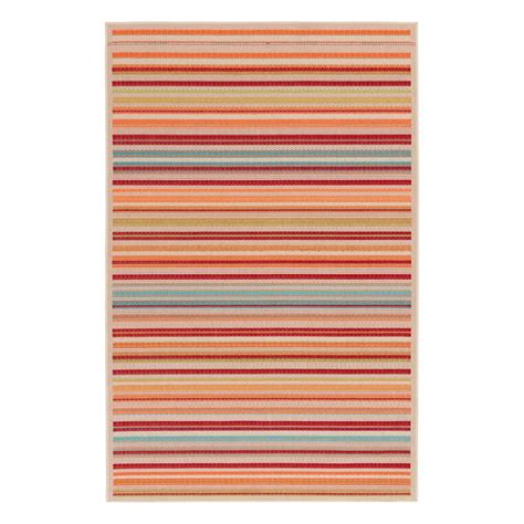 Scope Multicolor Striped Woven Indoor & Outdoor Area Rug, 8X10 | At Home