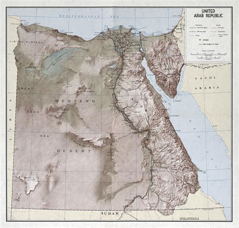 C I A United Arab Republic Map 1963 Photograph by Compass Rose Maps