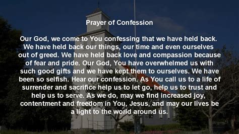 Prayer of Confession - August 2, 2015 - YouTube