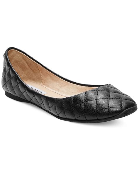 Steve madden Kwiltt Quilted Flats in Black | Lyst