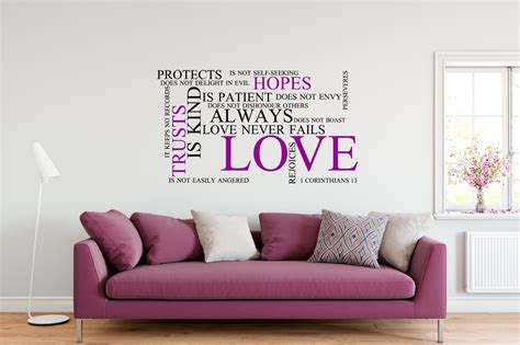 Wall Decal 1 Corinthians 13 in two colours - Grafix Wall Art