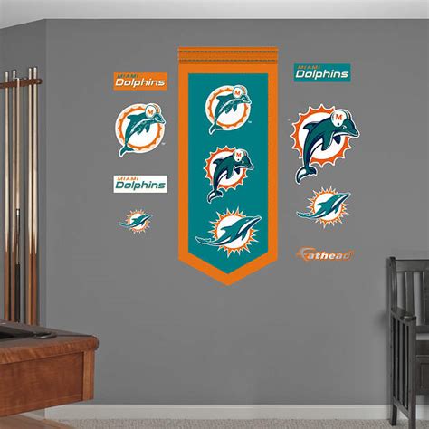 Miami Dolphins Logo Evolution Banner Wall Decal | Shop Fathead® for ...