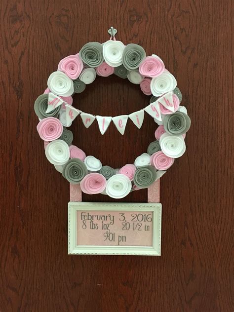 Baby wreath made for my cousin and their beautiful baby girl. | Baby wreath girl, Baby wreath ...